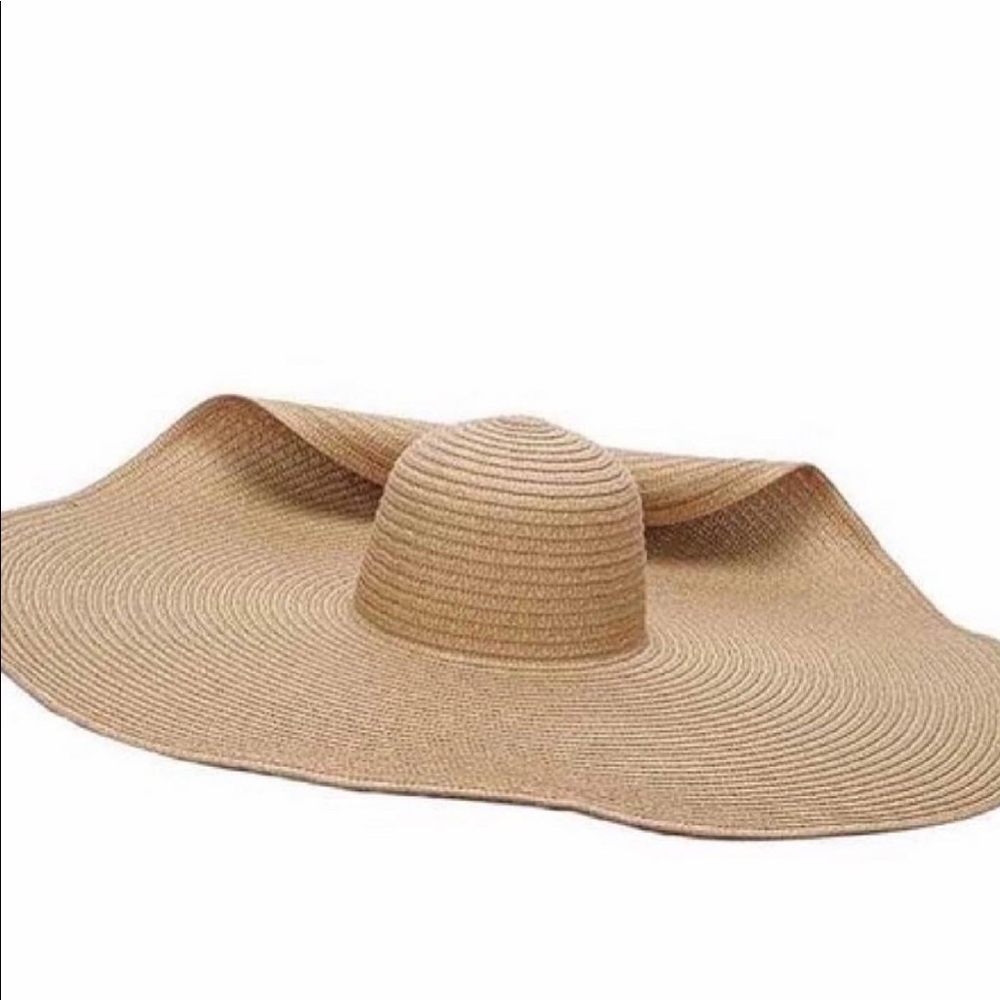 Natural large brim hat